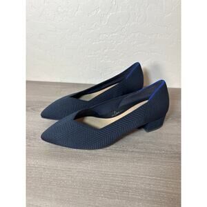 Rothy’s The High Point – Navy Herringbone – Women’s Size 8.5 US Block heel